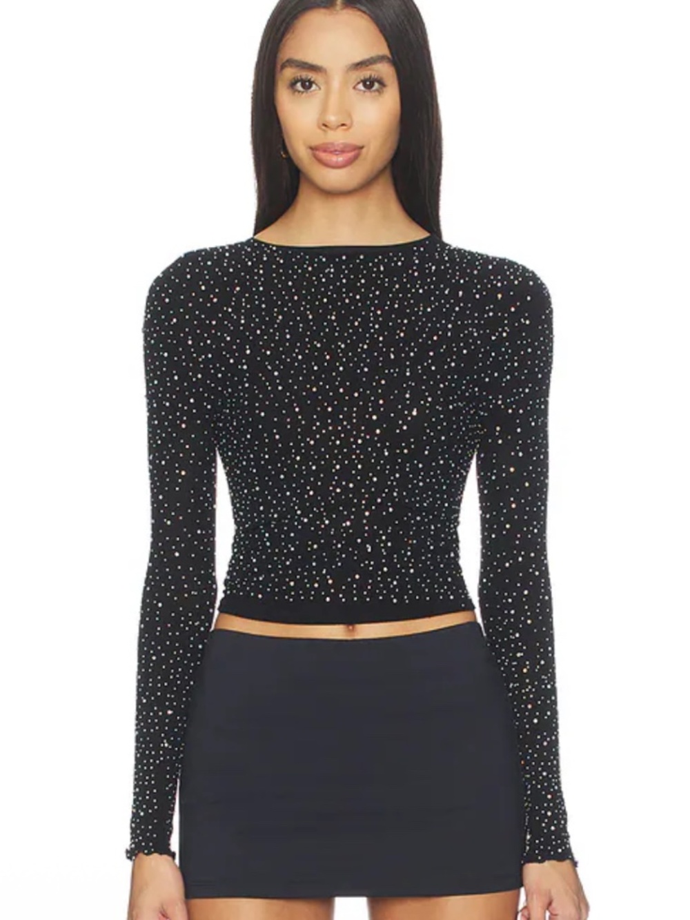 intimately free people black sparkly night sky long sleeve top